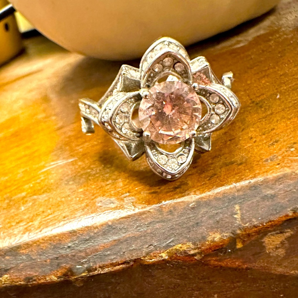 Pink Rose- sterling silver ring